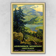 24" x 36" Vintage 1920s Adirondack Mountains Wall Art
