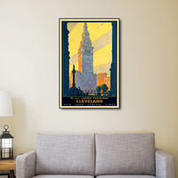 16" x 24" Cleveland Union Terminal Vintage Travel Poster Wall Art