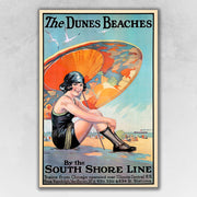 9" x 12" Dunes Beaches c1920s Vintage Travel Poster Wall Art