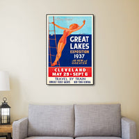 16" x 24" Great Lakes 1937 Vintage Travel Poster Wall Art
