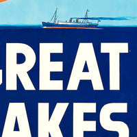 9" x 12" Great Lakes 1937 Vintage Travel Poster Wall Art