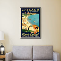 12" x 18" Vintage 1929 Chicago Vacation Travel Poster Wall Art