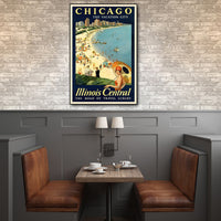 12" x 18" Vintage 1929 Chicago Vacation Travel Poster Wall Art