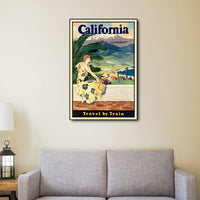 16" x 24" Vintage 1934 California Travel Poster Wall Art