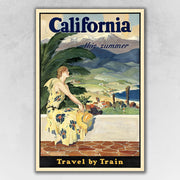 12" x 18" Vintage 1934 California Travel Poster Wall Art