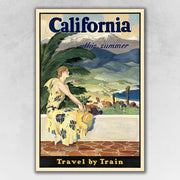9" x 12" Vintage 1934 California Travel Poster Wall Art