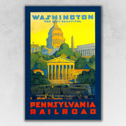 36" x 54" Washington DC c1940s Vintage Travel Poster Wall Art