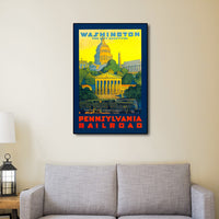 12" x 18" Washington DC c1940s Vintage Travel Poster Wall Art