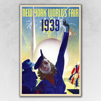 36" x 54" New York 1939 World's Fair Vintage Travel Poster Wall Art