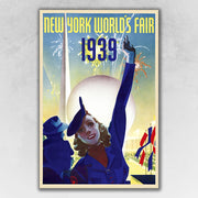 36" x 54" New York 1939 World's Fair Vintage Travel Poster Wall Art