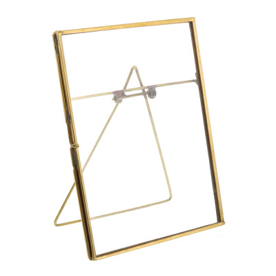 5x7 Jumbo Gold Metal Vertical Glass Frame