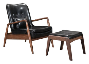 Bully Lounge Chair &amp; Ottoman Black