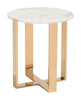 Atlas End Table White &amp; Gold