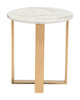 Atlas End Table White &amp; Gold