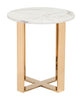 Atlas End Table White &amp; Gold