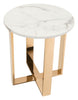 Atlas End Table White &amp; Gold