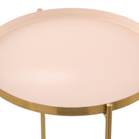 Two Level White and Gold Side Table