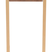 Gold and Brown Sliding Side Table