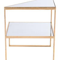 Planes Side Table Gold &amp; Mirror