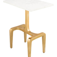Clement Marble Side Table White &amp; Gold