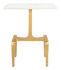 Clement Marble Side Table White &amp; Gold