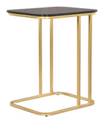 Alma C-Side Marble Table Black &amp; Gold