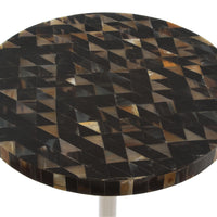 Dark Mother of Pearl Round Side Table