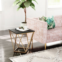 Black Marble and Gold Side Table