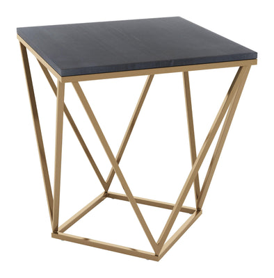 Black Marble and Gold Side Table