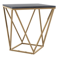 Black Marble and Gold Side Table