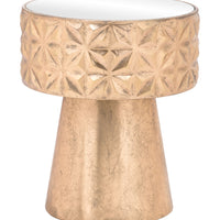 Petite Tribal Gold Mirror Side Table