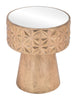 Petite Tribal Gold Mirror Side Table