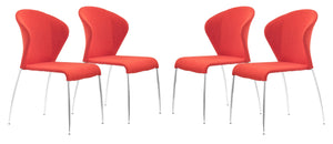 Oulu Dining Chair (Set of 4) Tangerine