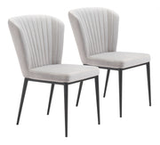 Set Of 2 Black Wingback Dining Chairs