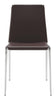 Set of Four Brown Faux Leather and Steel Standard Stackable Dining or Accent Chairs