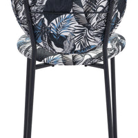 Clyde Dining Chair (Set of 2) Leaf Print &amp; Black