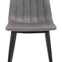 Set of Two Gray Channel Scoop Dining Chairs