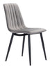 Set of Two Gray Channel Scoop Dining Chairs