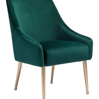 Gold and Forest Green Microfiber Comfy Armchair