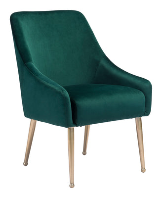 Gold and Forest Green Microfiber Comfy Armchair