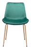 Tony Dining Chair (Set of 2) Green &amp; Gold