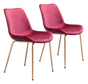 Tony Dining Chair (Set of 2) Red &amp; Gold