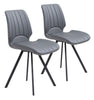 Set of Two Patterned Gray Dining Chairs