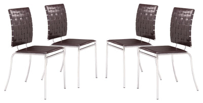 Criss Cross Dining Chair (Set of 4) Espresso