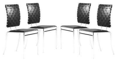 Criss Cross Dining Chair (Set of 4) Black