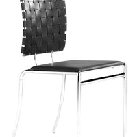 Criss Cross Dining Chair (Set of 4) Black