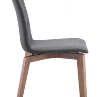 Set Of 2 Brown Birch Solid Back Dining Chairs