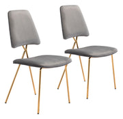 Chloe Dining Chair (Set of 2) Gray &amp; Gold