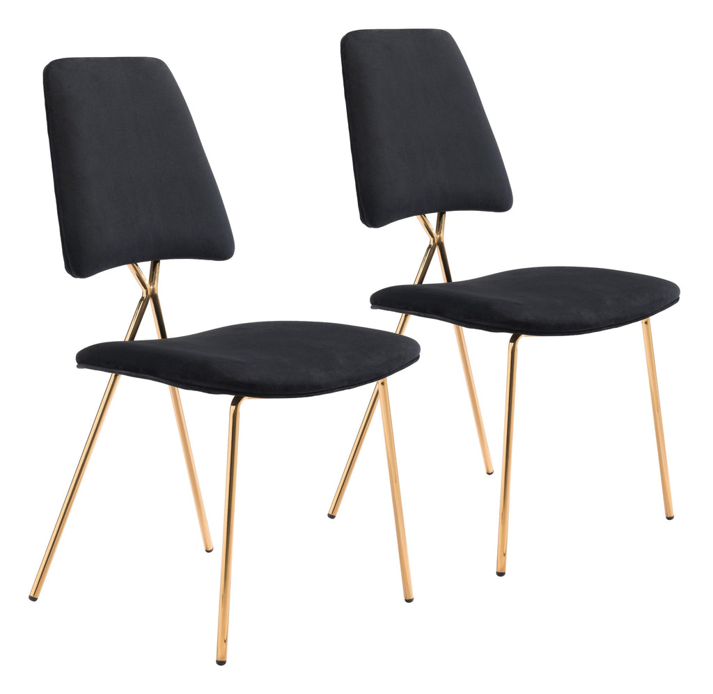 Chloe Dining Chair (Set of 2) Black &amp; Gold