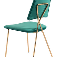 Chloe Dining Chair (Set of 2) Green &amp; Gold